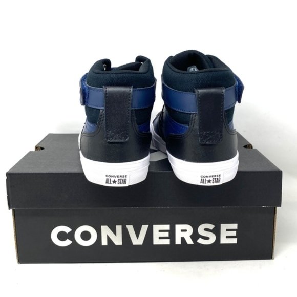 Converse Pro Blaze Strap Leather Sneakers High Top Navy Casual Women Kid A04834C - Picture 4 of 9